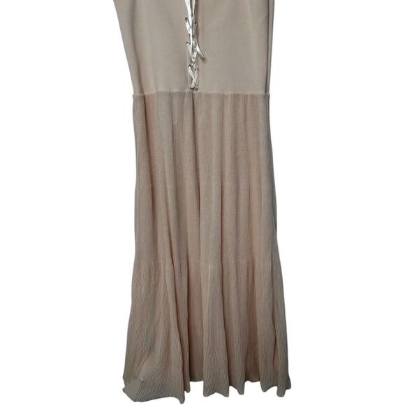 Sandro Roxette Bustier Midi Dress In Blush Size EU 40 US 10 Classic Date Night - Picture 8 of 16